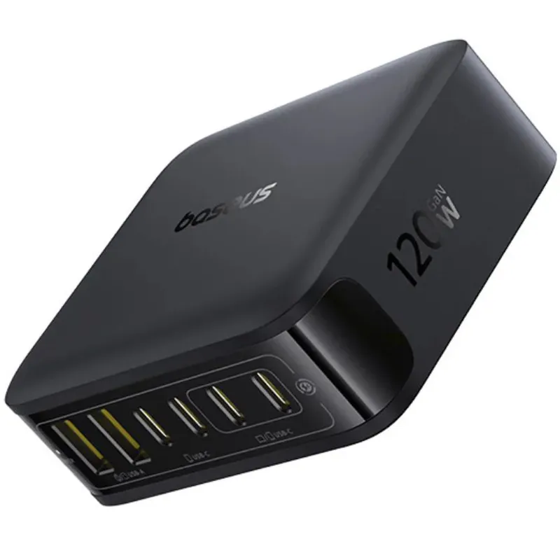 СЗУ Baseus EnerFill FH21 PD120W+QC3.0 6in1 (2USB-A/4C) (E0120T) – Cosmic Black. Фото 2 из 4