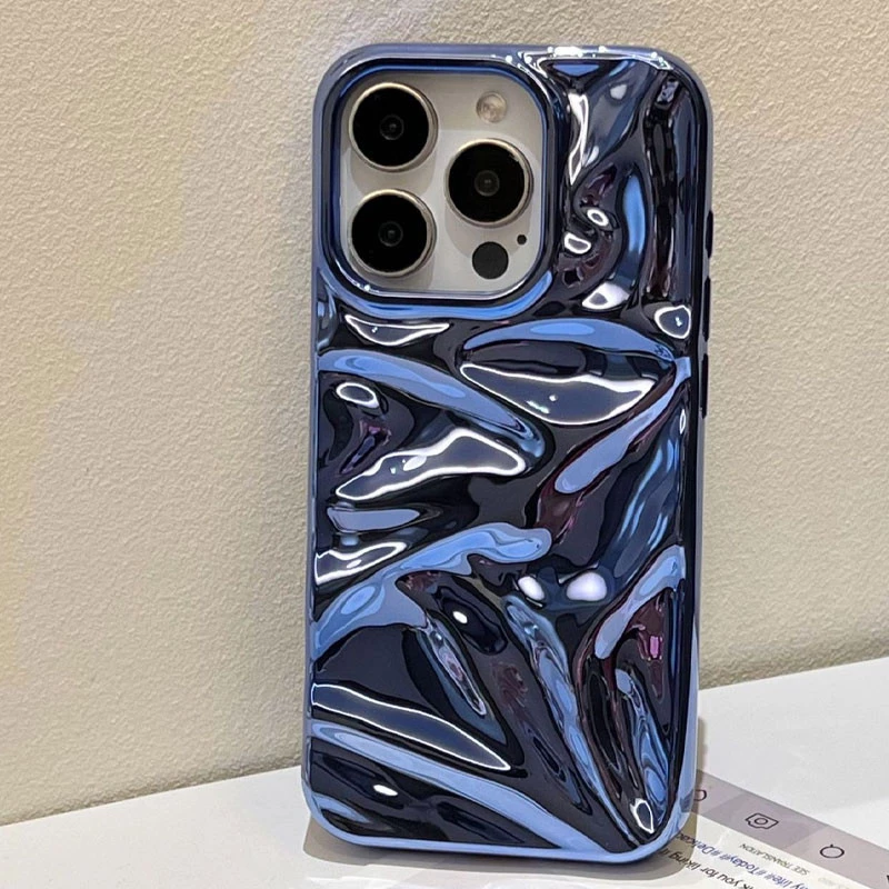 Гламурный силиконовый чехол для Apple iPhone 14 (6.1") – Blue. Фото 3 из 8