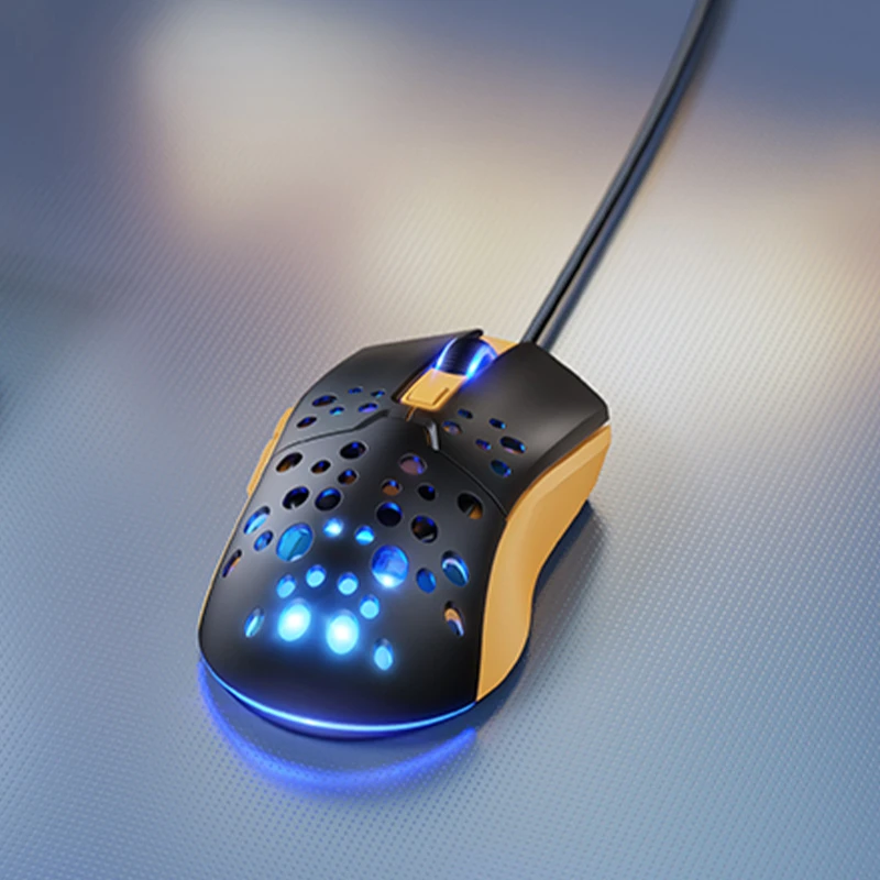 Мышь проводная Hoco GM51 Sky Luminous – Black / Yellow. Фото 4 из 5