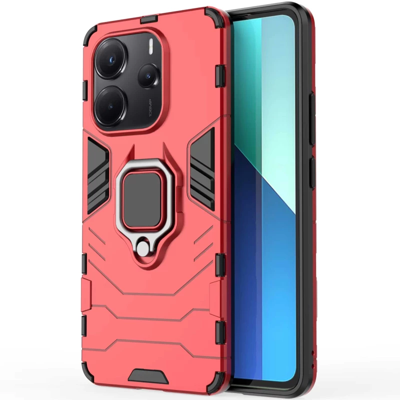 Протиударний чохол Transformer з кільцем на Xiaomi Redmi Note 14 4G (Int. version) – Червоний / Dante Red. Фото 1 з 1
