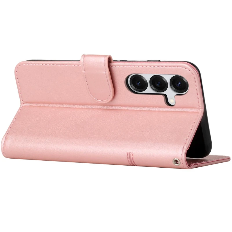 Кожаный чехол-книжка Jet Cover для Samsung Galaxy S26 – Rose Gold. Фото 4 из 4