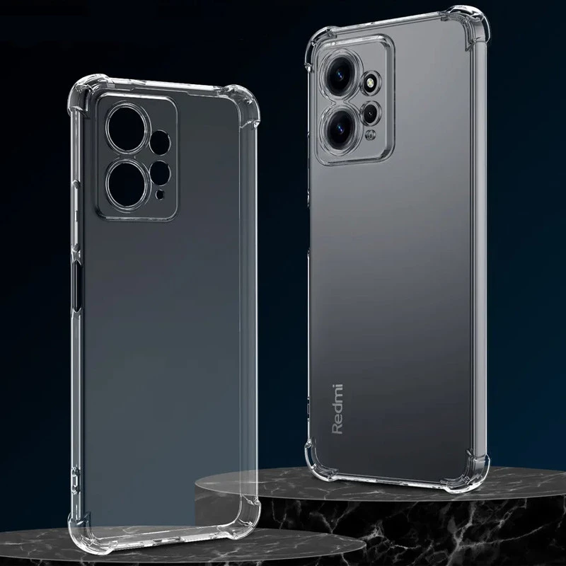 Ультратонкий силіконовий чохол GETMAN з критими бортами та камерою для Xiaomi Redmi Note 12 4G – Безбарвний (прозорий). Фото 3 з 6