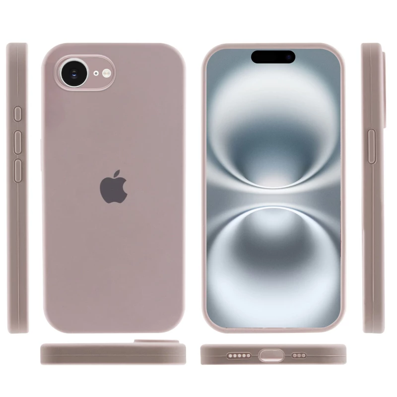 Чохол Silicone Case з закритим низом на Apple iPhone 16e (6.1") – Сірий / Lavender. Фото 5 з 6