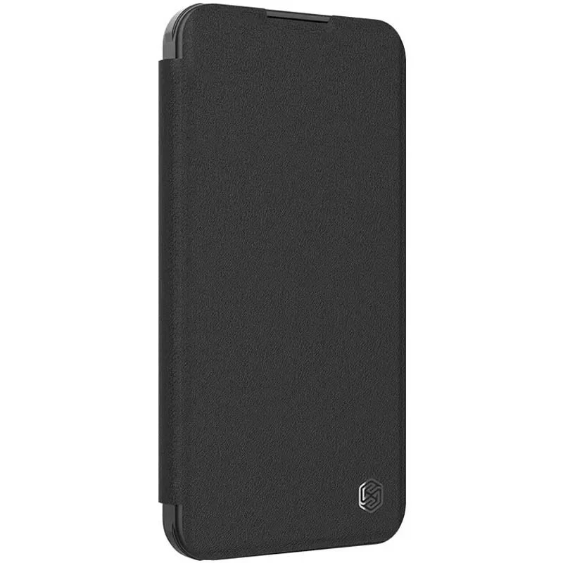 Шкіряний чохол (книжка) Nillkin Qin Prop Plain Camshield для Apple iPhone 16 Pro Max – Classic Black. Фото 1 з 12