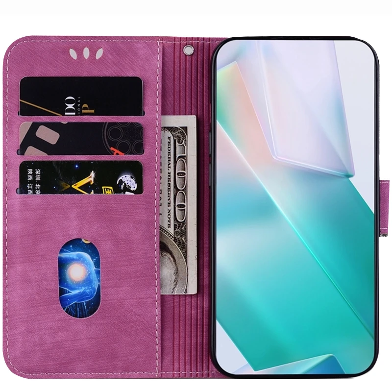 Кожаный чехол-книжка Cute Tiger для Xiaomi Redmi 15 (EU) – Rose Red. Фото 3 из 4