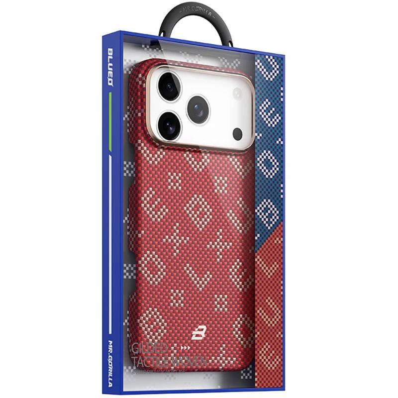 TPU+PC чохол Blueo Gilded Tactile Woven with MagSafe для Apple iPhone 17 Pro Max (6.9") – Red. Фото 2 з 3