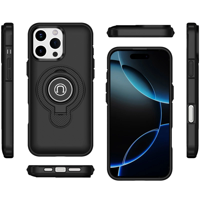 TPU+Textured PC Magnet для Apple iPhone 16 Pro – Black. Фото 5 из 5