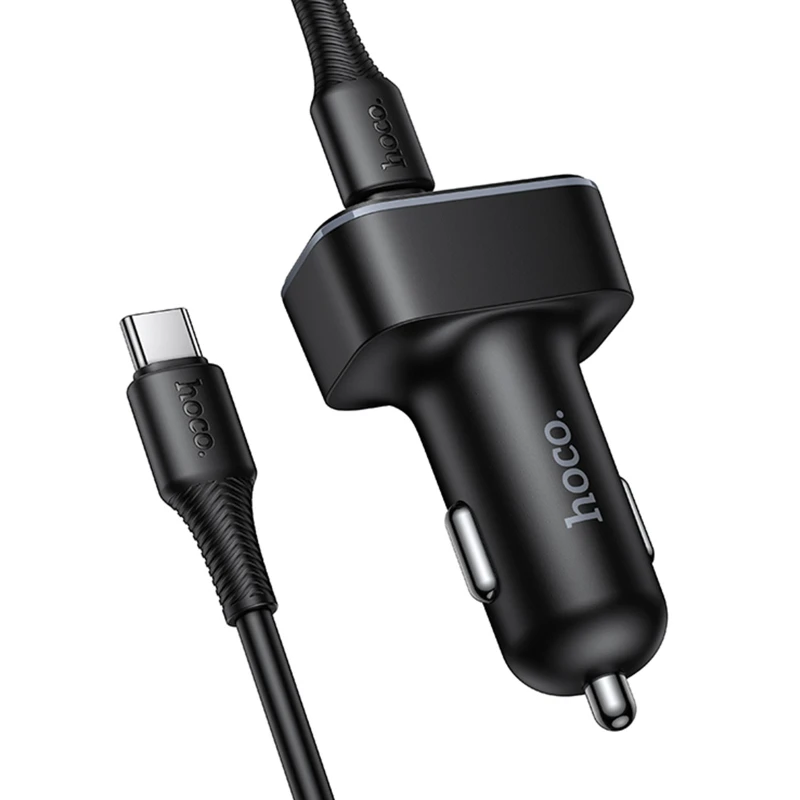 АЗУ Hoco Z63A Barry PD42W+QC3.0 (2USB-A/1C) + кабель Type-C to Type-C – Black. Фото 4 из 6