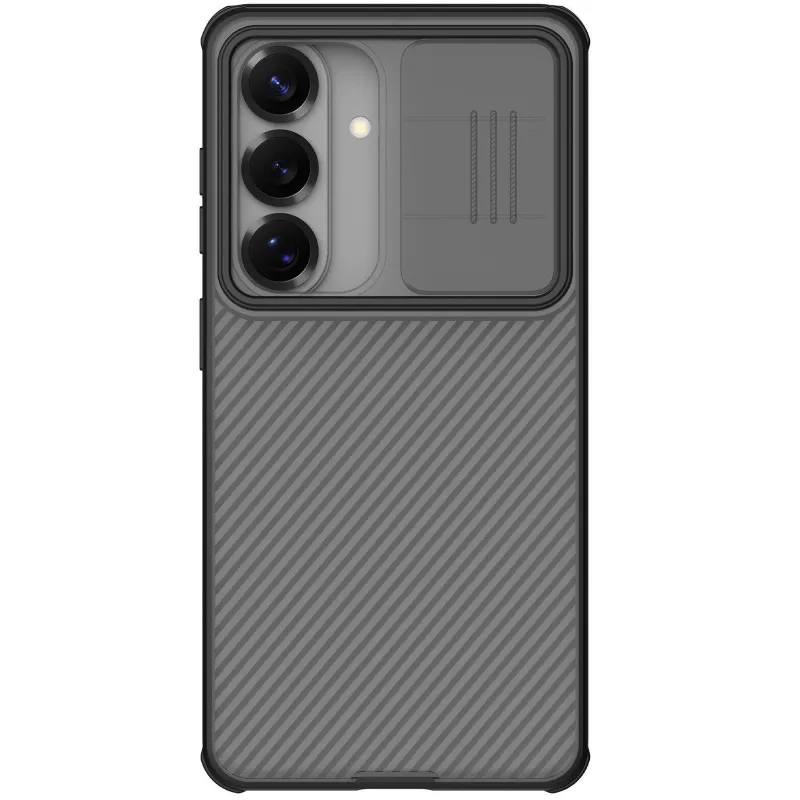 Карбована накладка Nillkin Pro зі шторкою для камери на Samsung Galaxy A57 5G – Transparent black. Фото 2 з 5