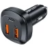 АЗУ Acefast B9 66W (2USB-A+USB-C) three port metal car charger – Black. Фото 2 из 6