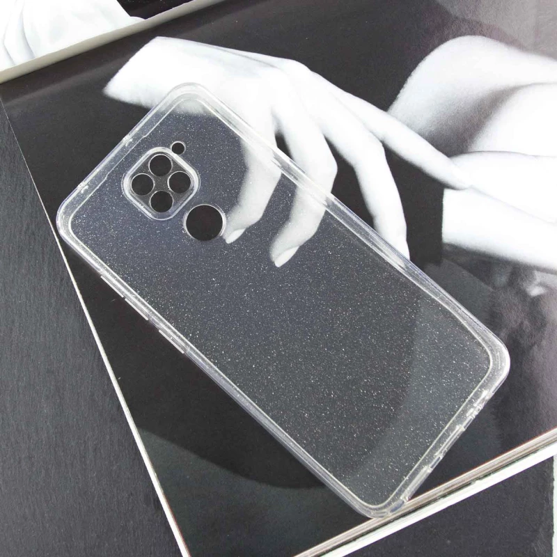 Прозрачный чехол с блестками Xiaomi Redmi Note 9 / Redmi 10X – Clear. Фото 3 из 8