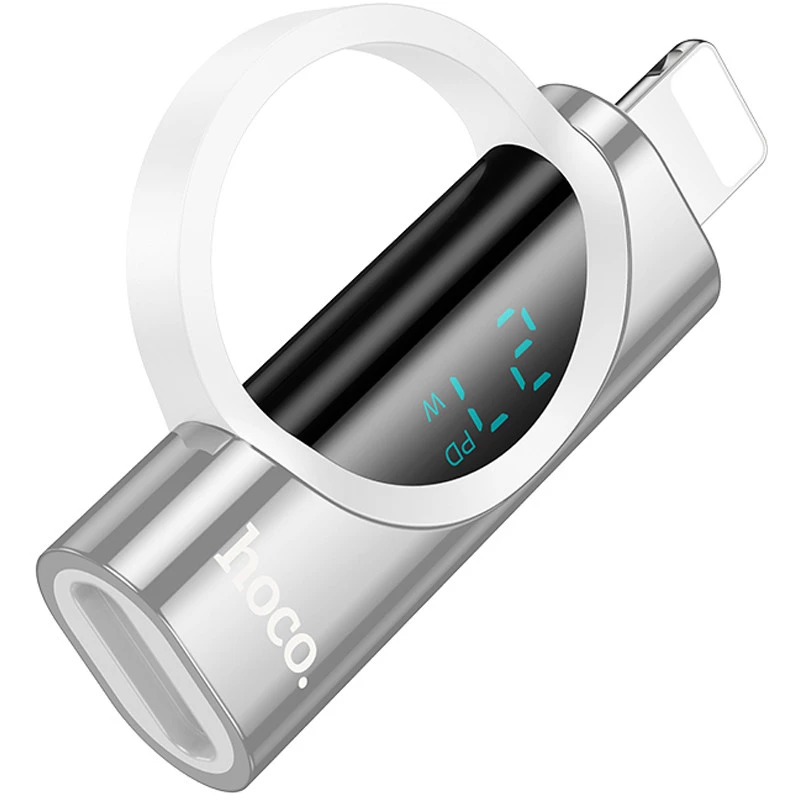 Перехідник Hoco UA32B Lightning male to Type-C female display adapter – silver. Фото 3 з 4
