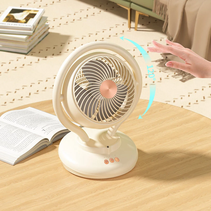 Настільний вентилятор F12 з негативною іонізацією 6000mAh – White. Фото 6 з 8