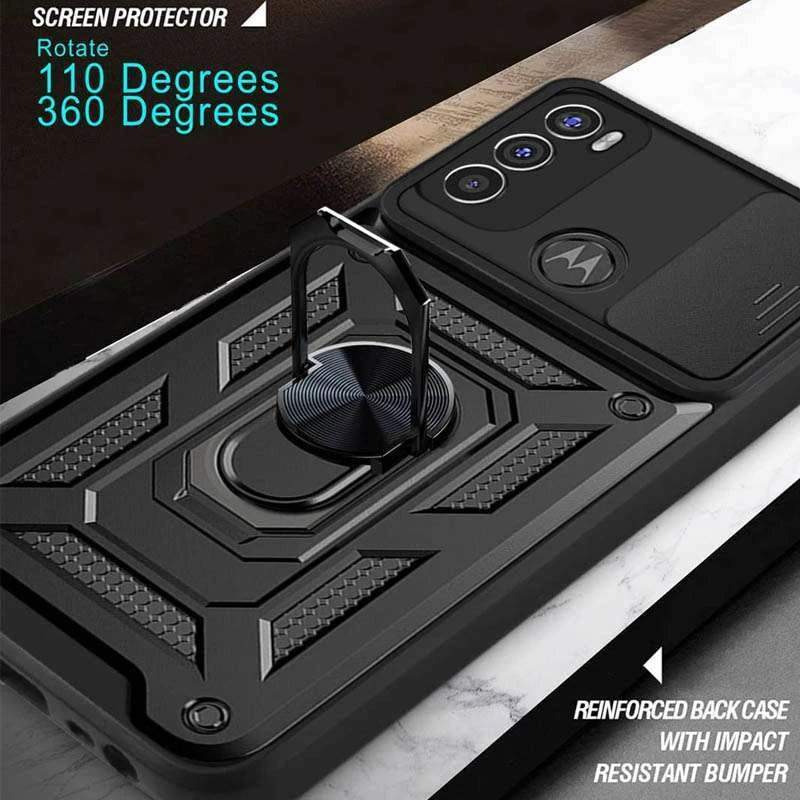 Протиударний чохол Serge Ring з захистом камери на Motorola Moto G60 – Чорний. Фото 3 з 5