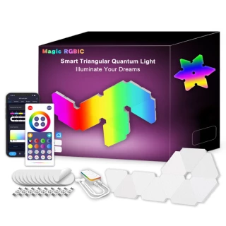 Настінний світильник Smart Triangular Quantum Light SAL-012B Bluetooth USB interface with app 10pcs фото 1 з 6