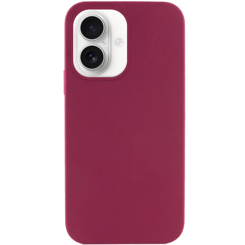 Чехол с закрытым низом Silicone Case для Apple iPhone 16 – Бордовый / Maroon. Фото 2 из 4