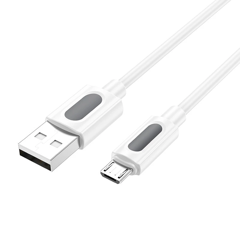 Дата кабель Borofone BX114 Structure USB to MicroUSB 2.4A (1m) – White. Фото 3 з 5