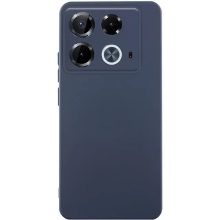 Цветной силиконовый чехол GETMAN с закрытой камерой на Infinix Note 40 4G — Синий / Midnight Blue