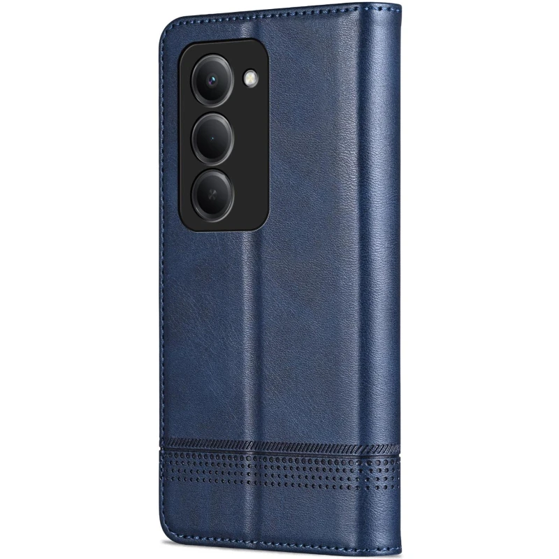 Шкіряний чохол-книжка AZNS Classic series для Xiaomi Redmi 15 (EU) – Dark Blue. Фото 2 з 4