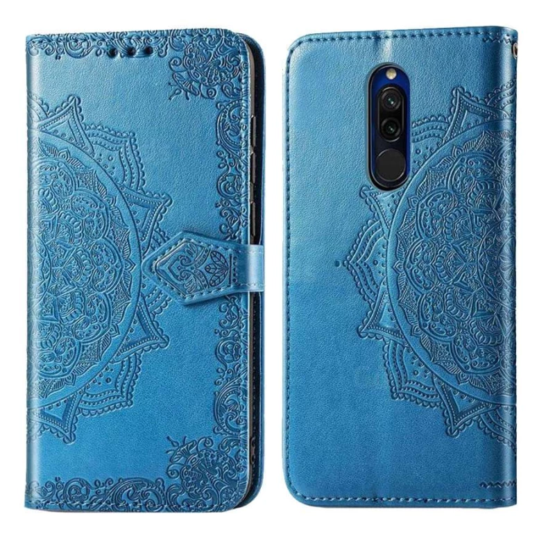 Кожаный чехол-книжка Art Case с визитницей для Xiaomi Redmi 8 – Синий. Фото 2 из 4