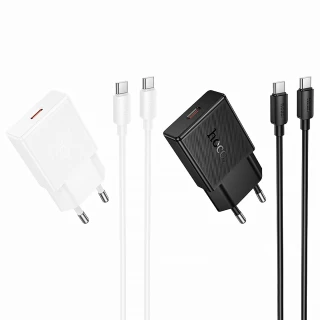 СЗУ Hoco N74 Speed ultra-thin PD25W (1USB-C) + кабель Type-C to Type-C фото 1 из 2