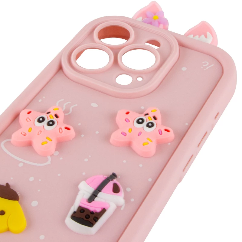 Силіконовий чохол Funny Toys with Ears для Apple iPhone 15 Pro Max (6.7") – Light Pink. Фото 5 з 6
