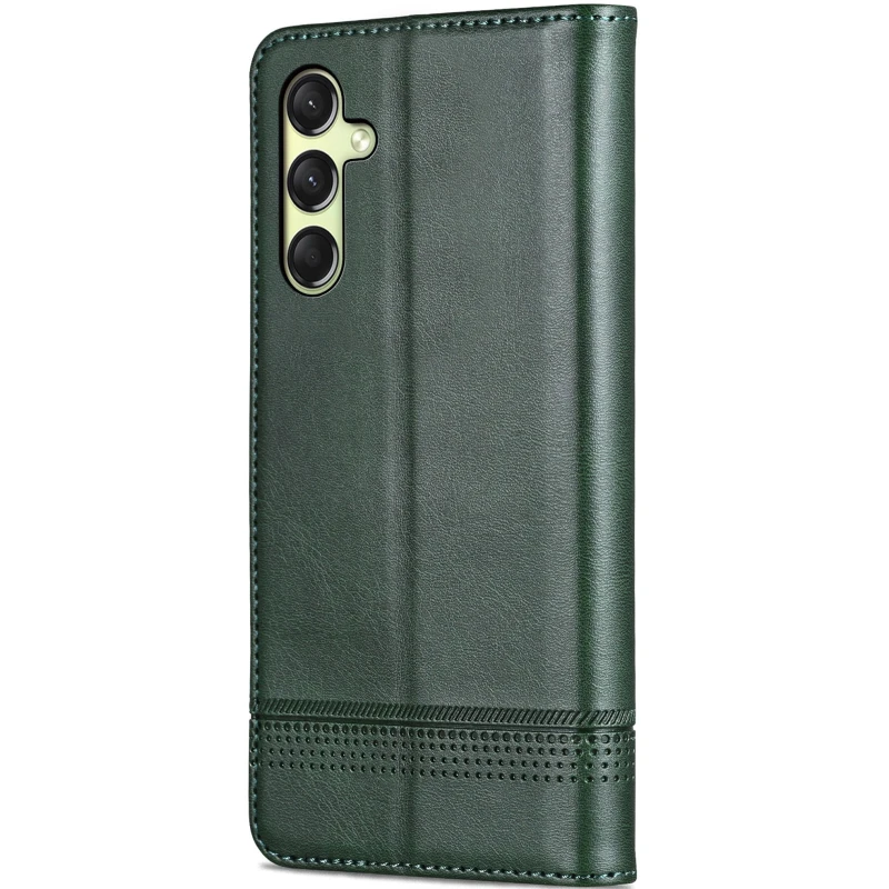 Шкіряний чохол-книжка AZNS Classic series для Samsung Galaxy A26 5G – Dark Green. Фото 2 з 4
