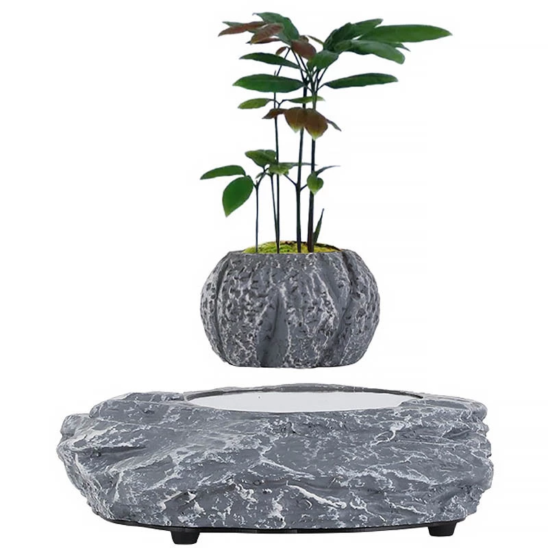 Магнітний левітаційний горщик для квітів HCNT Magnetic Levitating Pot M5B-P – Gray. Фото 2 з 6