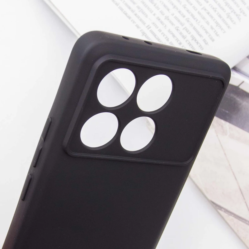 Кольоровий силіконовий чохол GETMAN із закритою камерою для Xiaomi Poco X6 – Чорний / Black. Фото 5 з 5