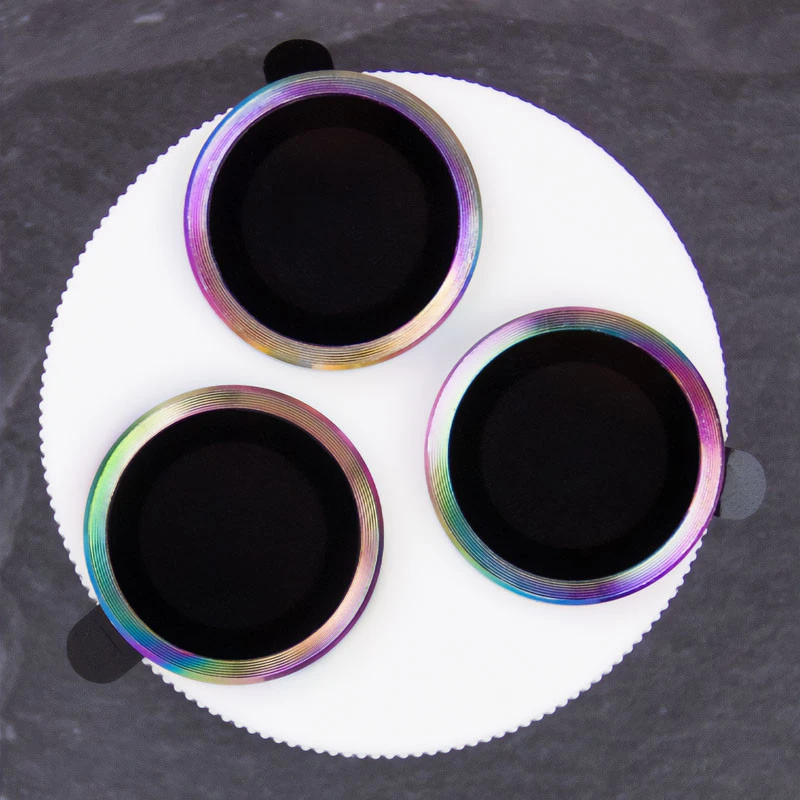 Металеве захисне скло на камеру на Apple iPhone 17 Air (6.5") – Бузковий / Rainbow. Фото 3 з 12