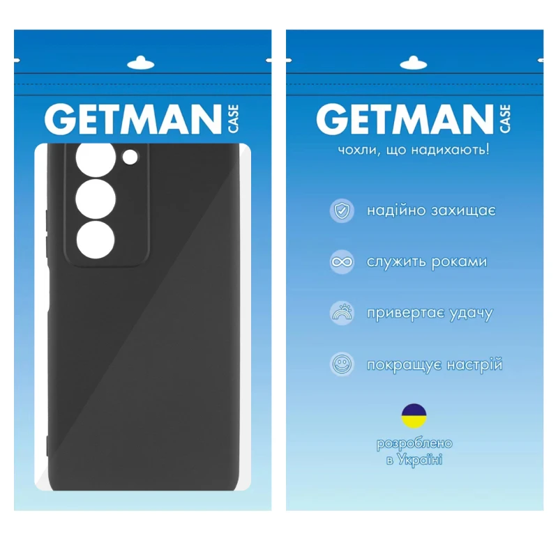 Кольоровий силіконовий чохол GETMAN із закритою камерою для Xiaomi Redmi 15 4G (Global) / 5G – Чорний / Black. Фото 4 з 8