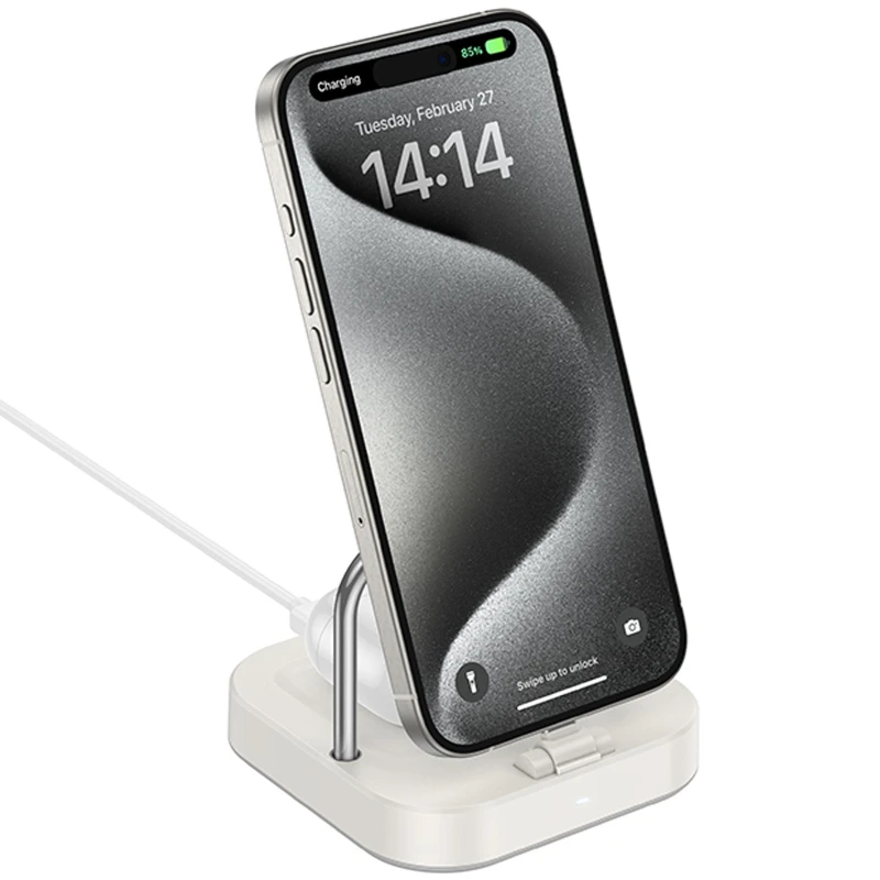 БЗУ Hoco CQ16B Astute 2in1 15W – Milky White. Фото 1 из 4