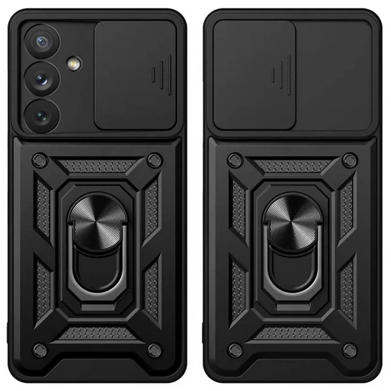 Удароміцний чохол Ummi Camshield Serge Ring (in box) для Samsung Galaxy S24 FE – Чорний / Black. Фото 2 з 3