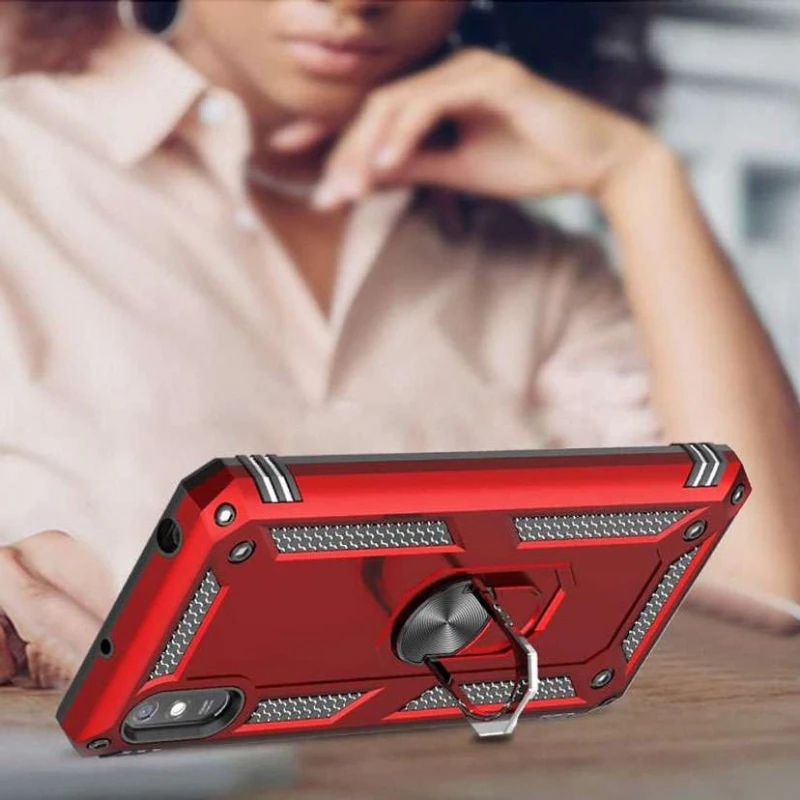 Протиударний чохол Serge Ring з кільцем на Xiaomi Redmi 9A – Червоний. Фото 5 з 7