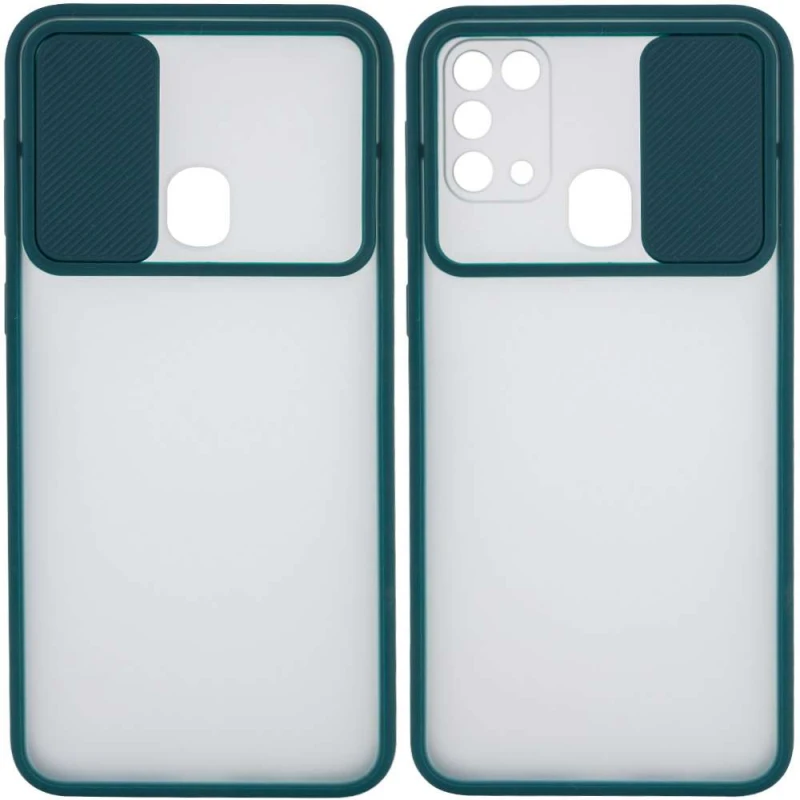 

Матовий сіліконовий чохол з шторкою для камери на Samsung Galaxy M31 (Зелений)