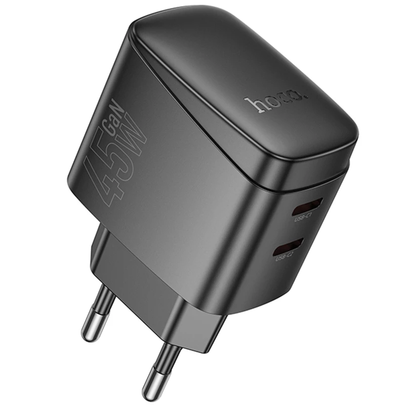 СЗУ Hoco CS62A Bright PD45W (2USB-C) – Black. Фото 1 из 6