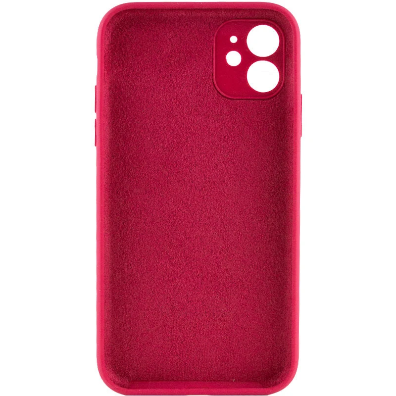 Чохол Silk Full Camera Protective (AA) NO LOGO для Apple iPhone 12 (6.1") – Червоний / Rose Red. Фото 2 з 3