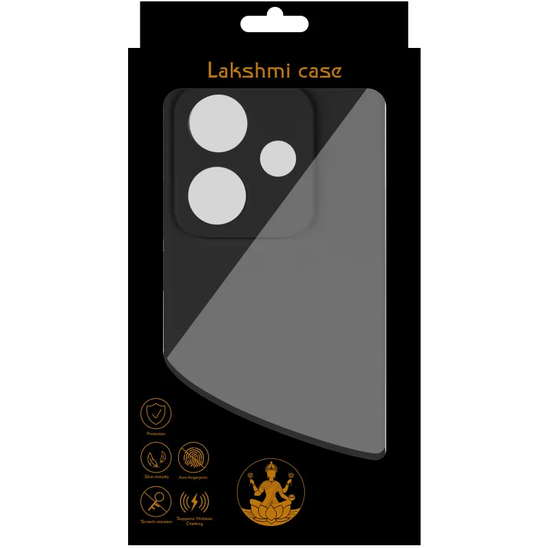 Чохол Silicone Case Lakshmi Premium із закритою камерою для Xiaomi Redmi Note 17 Pro – Чорний / Black. Фото 2 з 2