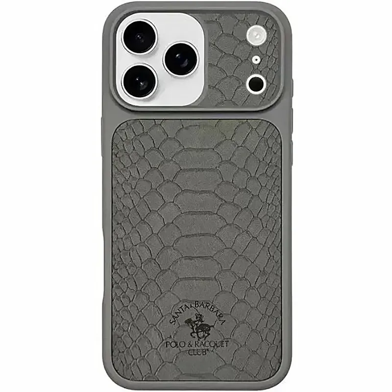 Кожаная накладка Santa Barbara Polo & Racquet Club Series Knight для Apple iPhone 17 Pro Max (6.9") – Titanium Grey. Фото 1 из 1