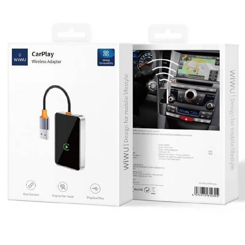 Адаптер WIWU Wi-CP002 car wireless CarPlay iOS – silver. Фото 5 из 5