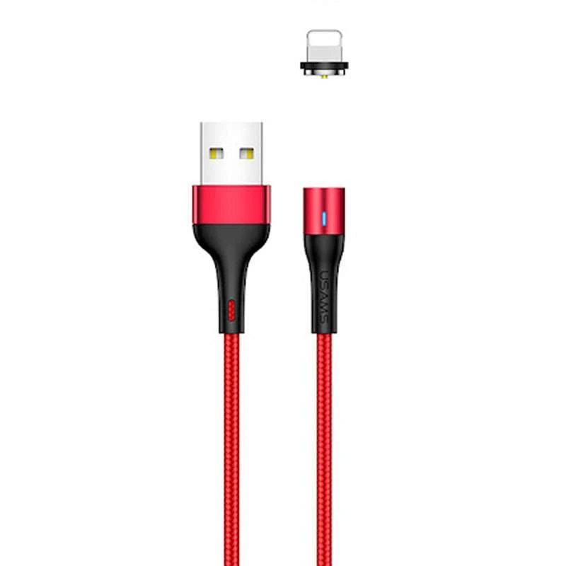 

Дата кабель USAMS US-SJ336 U29 Magnetic USB to Lightning (2m) (Красный), Червоний