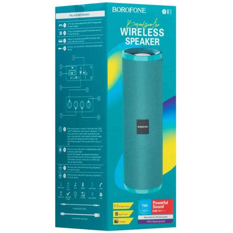 Bluetooth-колонка Borofone BR1 – Бирюзовый. Фото 5 из 5