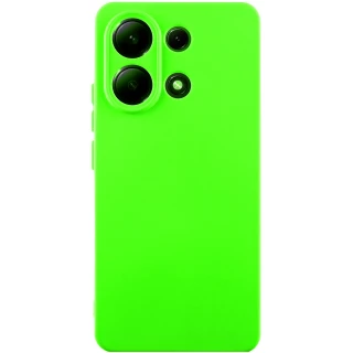 Цветной силиконовый чехол GETMAN с закрытой камерой на Xiaomi Redmi Note 13 4G — Салатовый / Neon Green