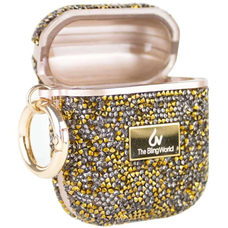 TPU чохол Bling World Rock Diamond для навушників AirPods 1/2 – Золотий. Фото 7 з 9