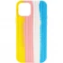 Чехол Silicone Case плетёный для Apple iPhone 13 (6.1") – Желтый / Голубой. Фото 1 из 4