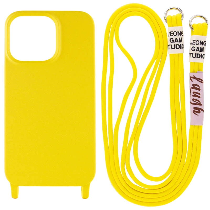 

Чехол Cord case c цветным ремешком для Apple iPhone 14 (6.1") (Желтый), Жовтий