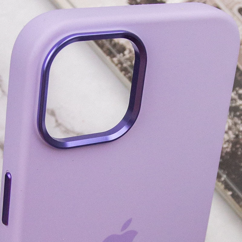 Чехол Silicone Case с металлическими кнопками для Apple iPhone 14 (6.1") – Сиреневый / Lilac. Фото 9 из 9