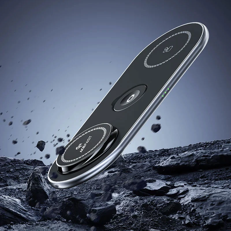 БЗП Acefast E19 Qi2 desktop 3-in-1 – Black. Фото 8 з 8