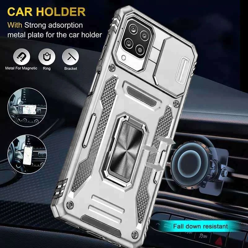 Ударостійкий чохол Square Ring зi шторкою на камеру на Samsung Galaxy M12 – Сірий / Gray. Фото 3 з 3