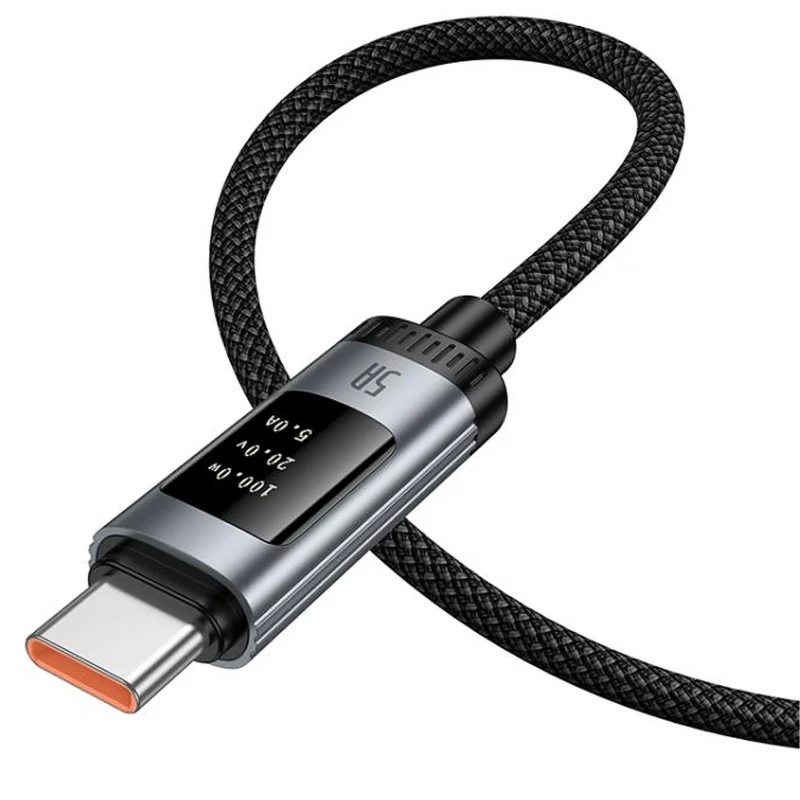 Дата кабель Hoco U148 Lord with display USB to Type-C 100W (1.2m) – Black. Фото 4 з 7